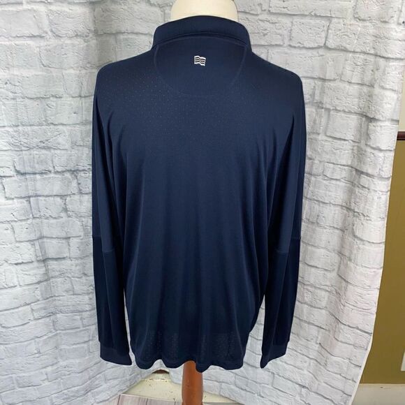Adidas clima cool Longsleeve 2 button collar shirt navy blue men sz XXL - Picture 8 of 8
